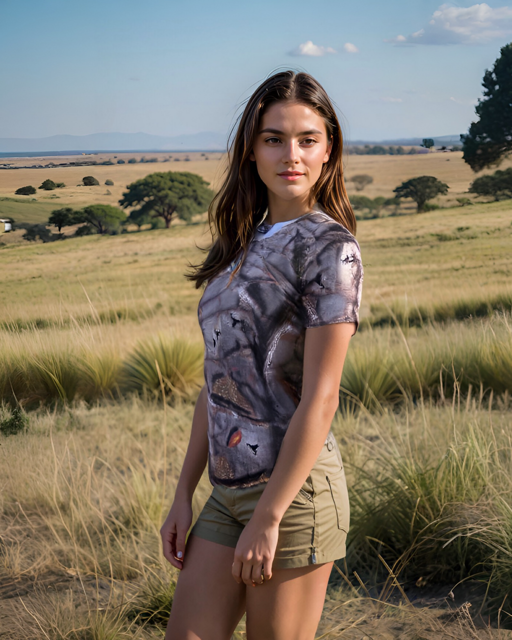 Wildebees Bosveld Short Sleeve Camo Tee (Women)