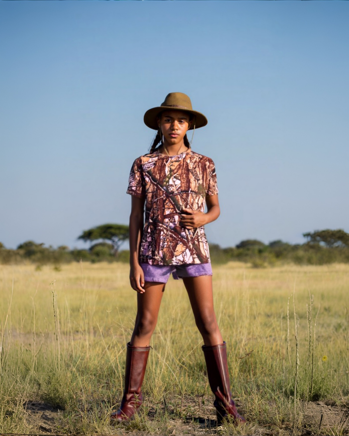 Wildebees Short Sleeve Pink Camo Tee (girls)